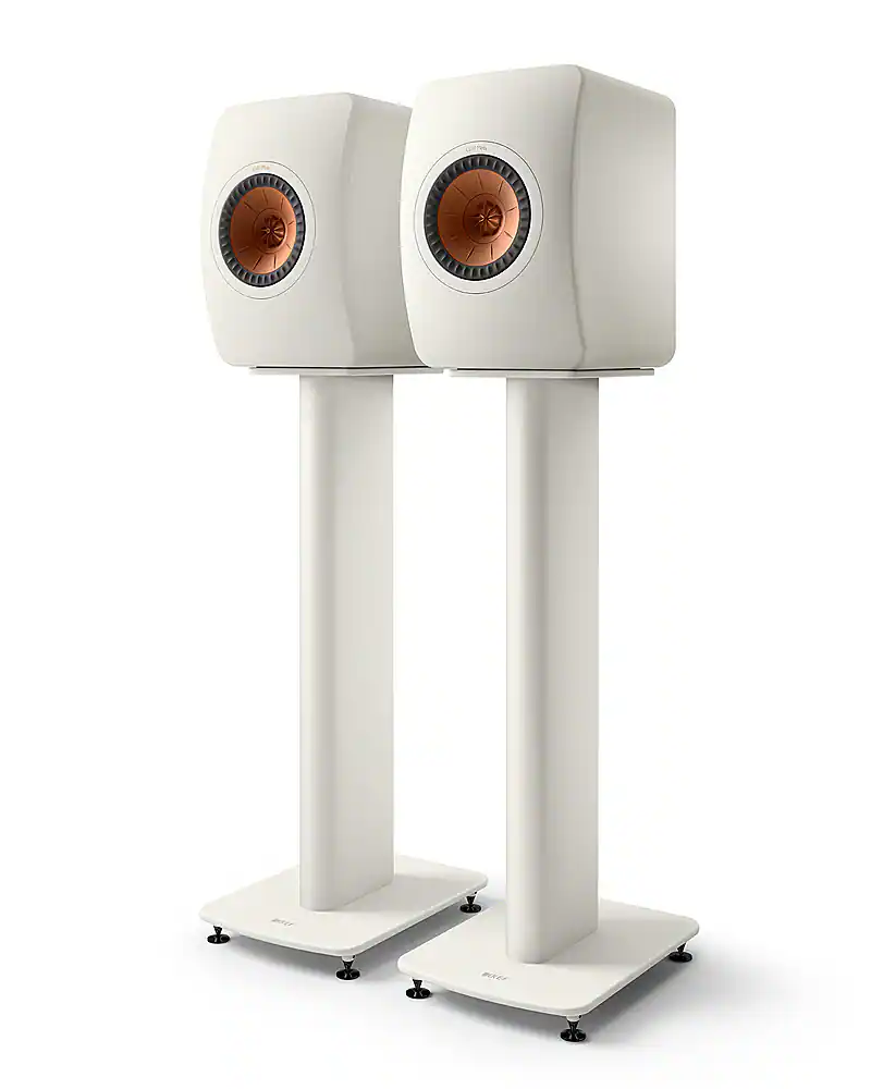 Front. KEF - S2 Floor Stand Pair - White.