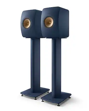 Front. KEF - S2 Floor Stand Pair - Blue.