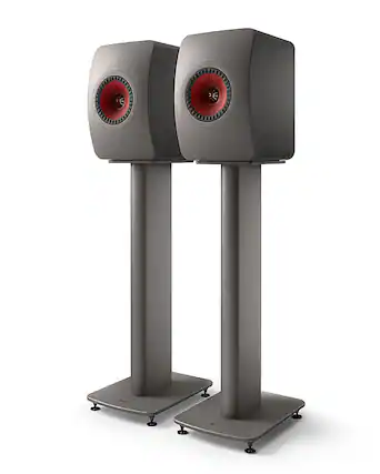 Front. KEF - S2 Floor Stand Pair - Gray.