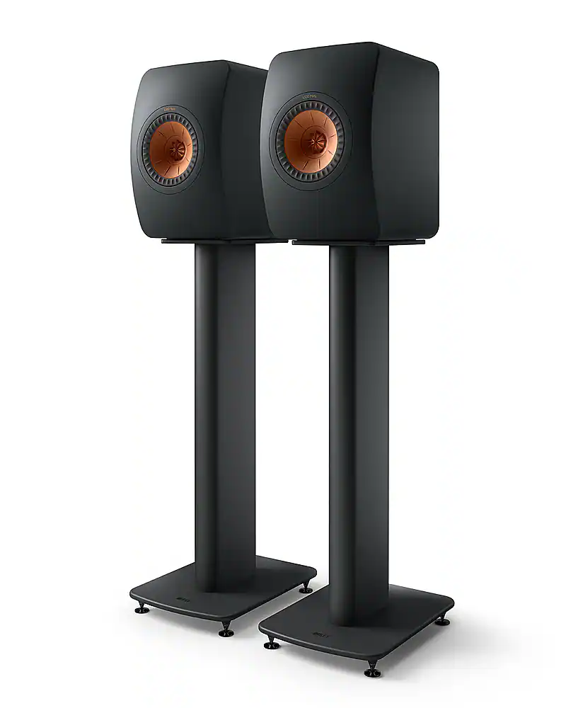 Front. KEF - S2 Floor Stand Pair - Black.