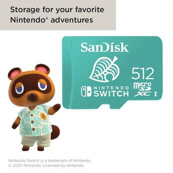 SANDISK 512GB microSDXC UHS 1 Memory Card Licensed for Nintendo SANDISK 512GB microSDXC UHS 1 Memory Card Licensed for Nintendo