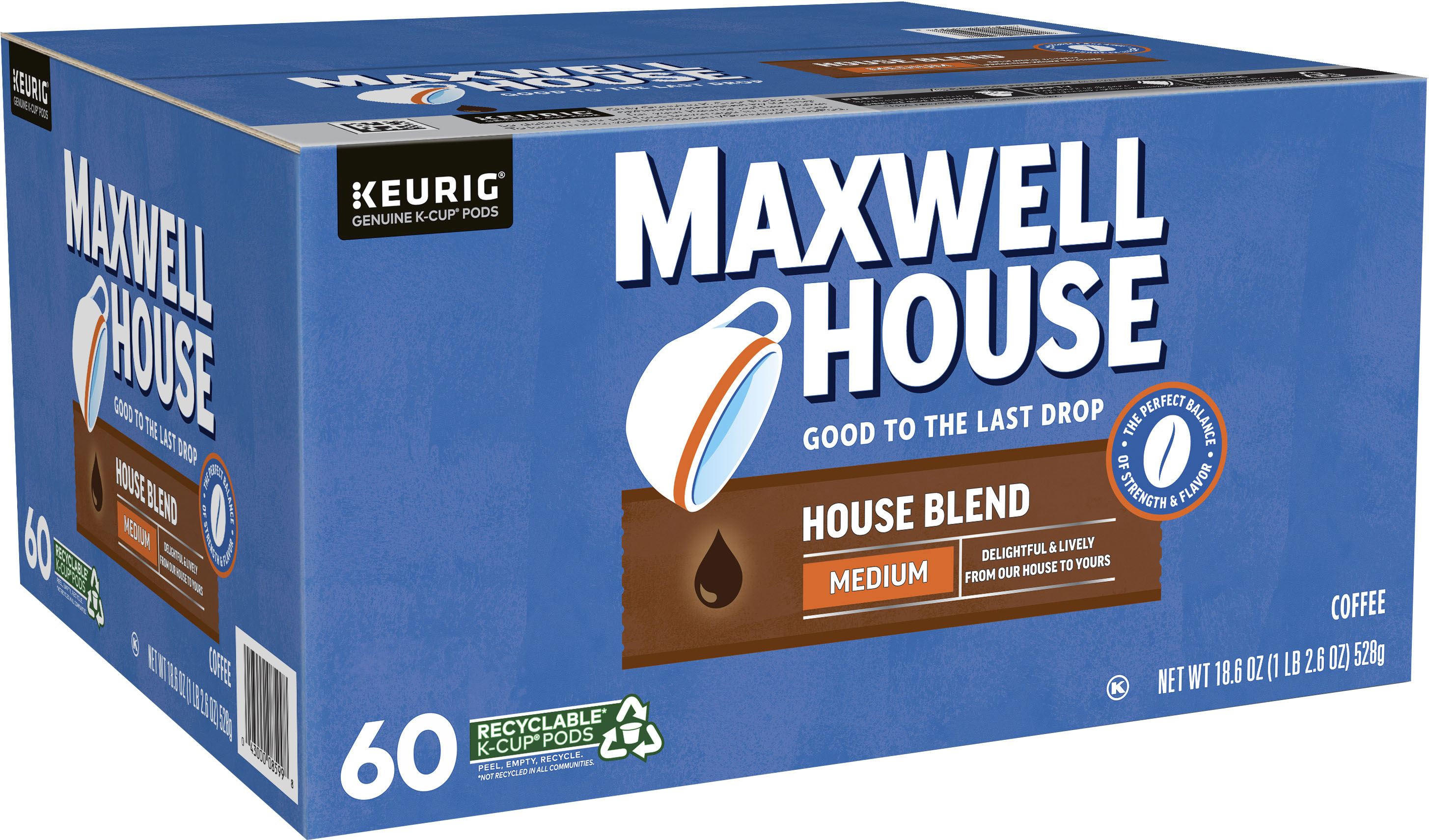 Left View: Maxwell House - House Blend Keurig Single Serve K-Cup Pods (60-Pack)