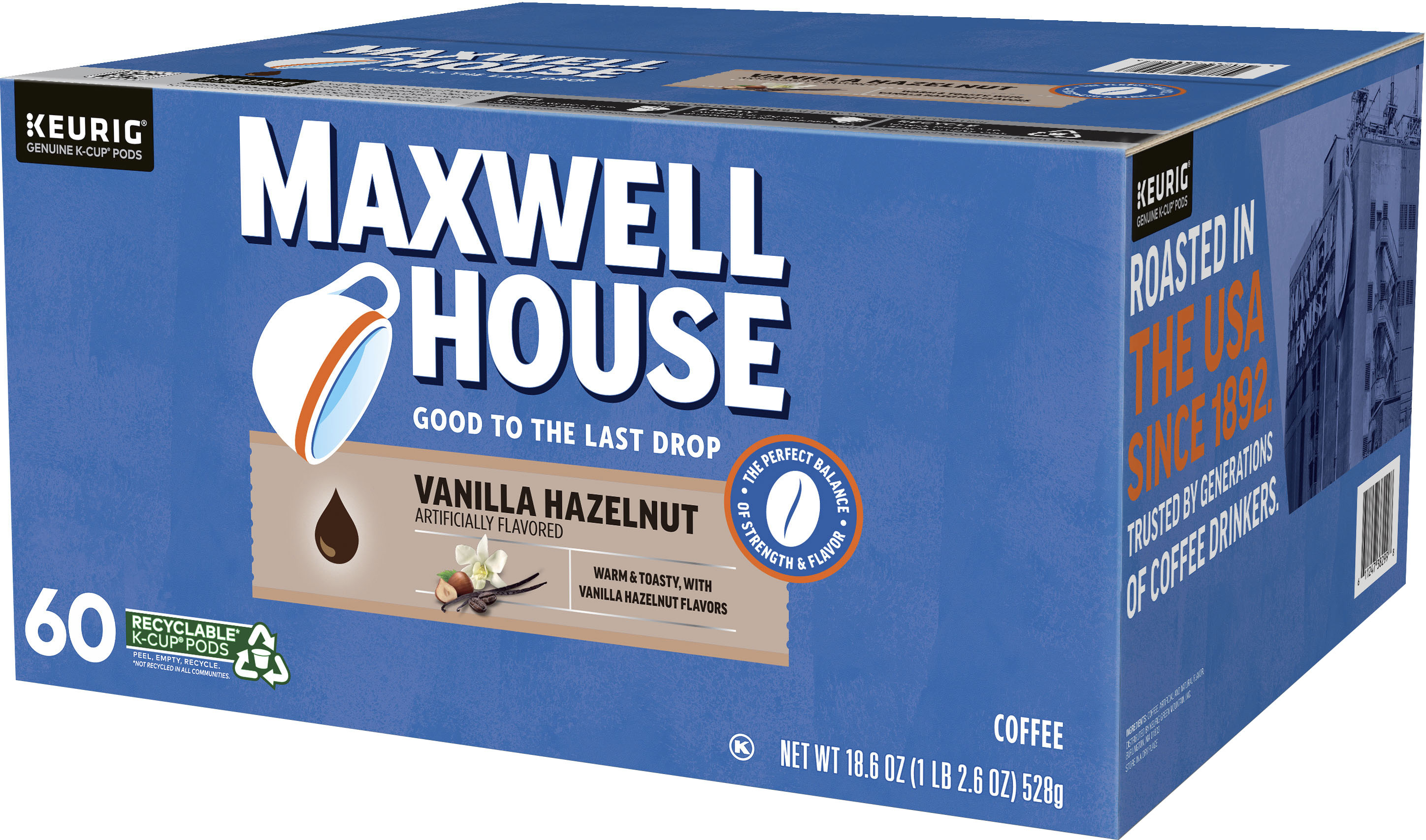 Angle View: Maxwell House - Vanilla Hazelnut K-Cup Pods (60-Pack)