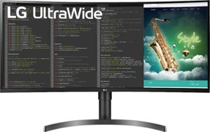 LG - 35” Curved UltraWide QHD Monitor with USB Type C Connectivity - Black - Front_Zoom