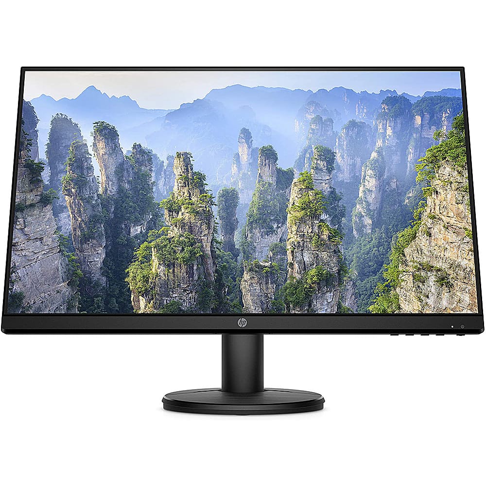 Front. HP - 23.8" FHD Monitor - Black (HDMI, VGA) - Black.
