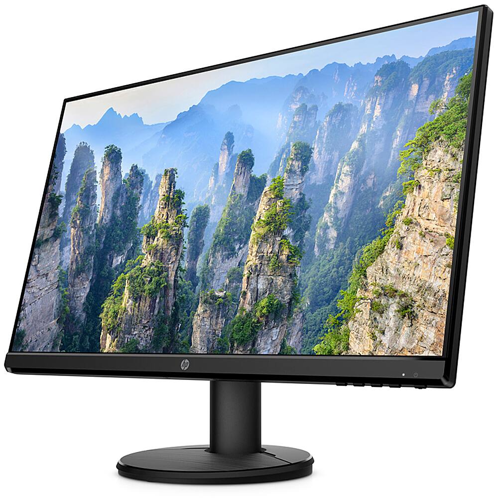 Alt View 1. HP - 23.8" FHD Monitor - Black (HDMI, VGA) - Black.