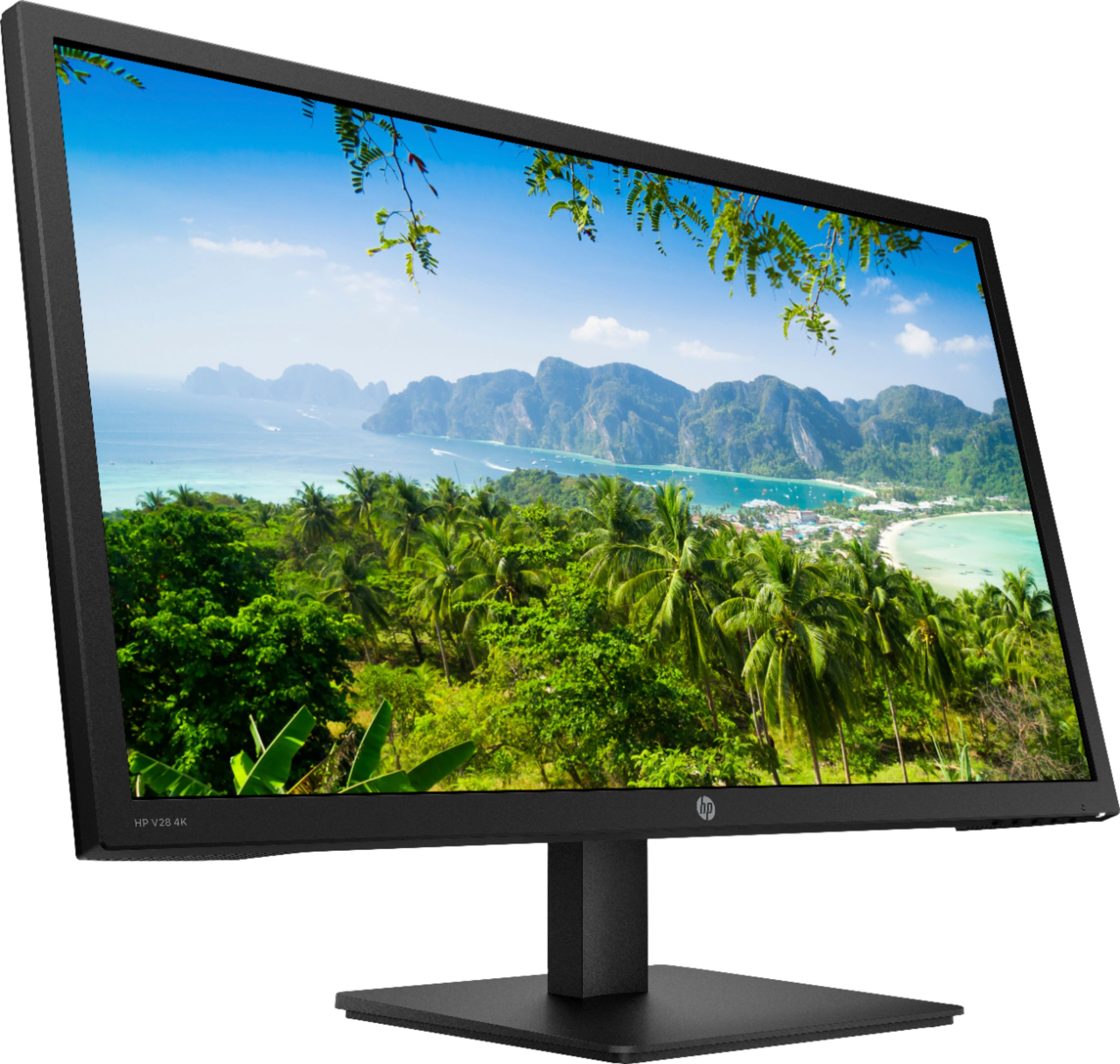 Angle View: HP - 28" LED 4K UHD FreeSync Monitor (DisplayPort, HDMI) - Black