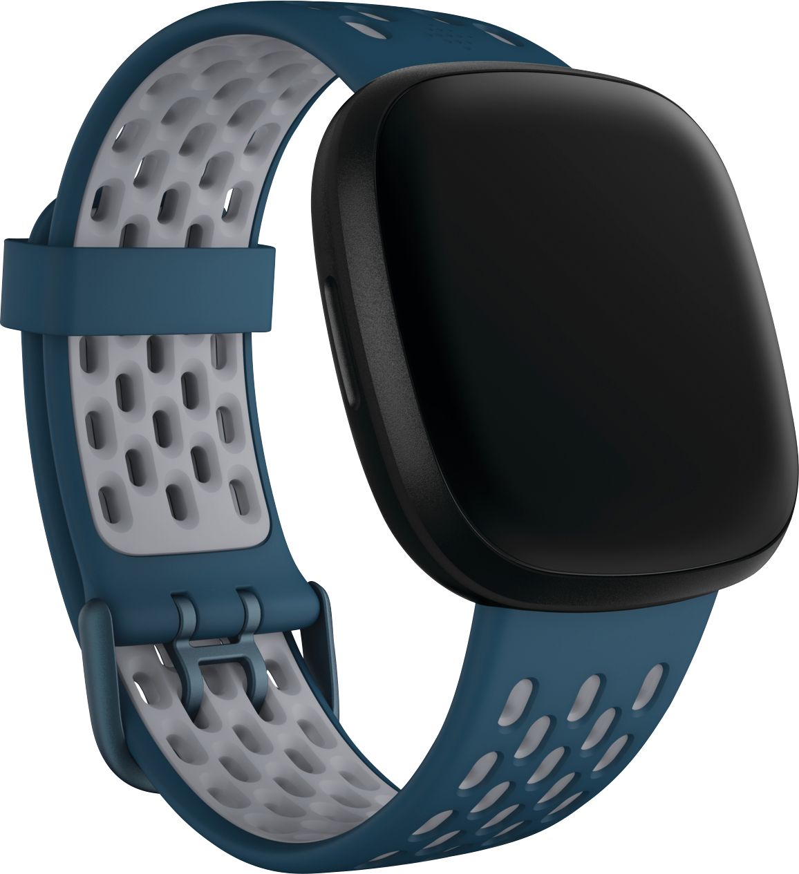 Angle View: Fitbit - Sense & Versa 3 Sport Accessory Band - Sapphire/ Fog Grey