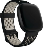 Fitbit - Sense & Versa 3 Sport Accessory Band - Black/ Lunar White - Angle_Zoom