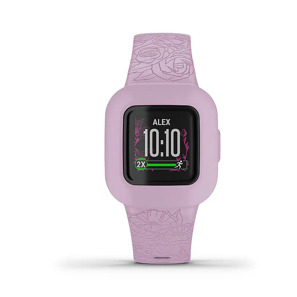 Garmin - vivofit jr. 3 Kids Fitness Activity Tracker - Lilac Floral - (2020)