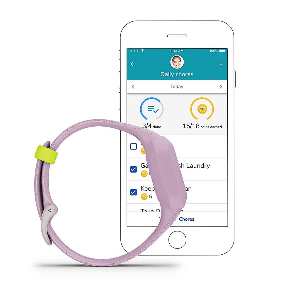 Alt View 1. Garmin - vivofit jr. 3 Kids Fitness Activity Tracker - Lilac Floral.