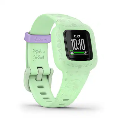 Angle. Garmin - vivofit jr. 3 Kids Fitness Activity Tracker - Disney The Little Mermaid.