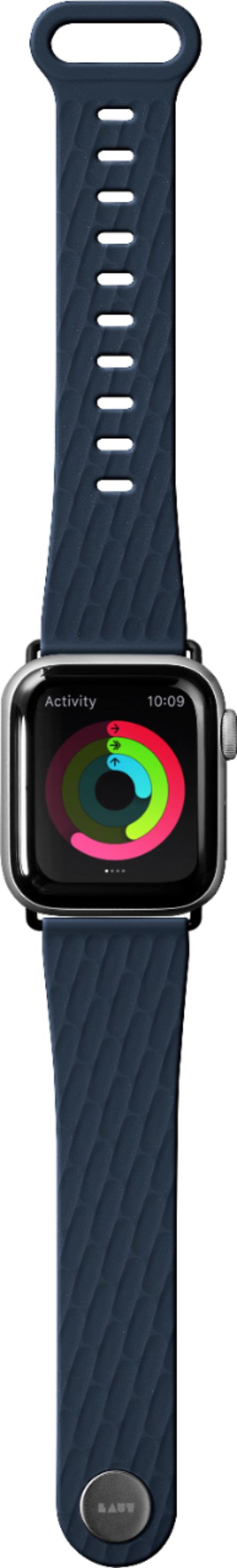 Left View: Modern Buckle for Apple Watch- 40mm Large - Black