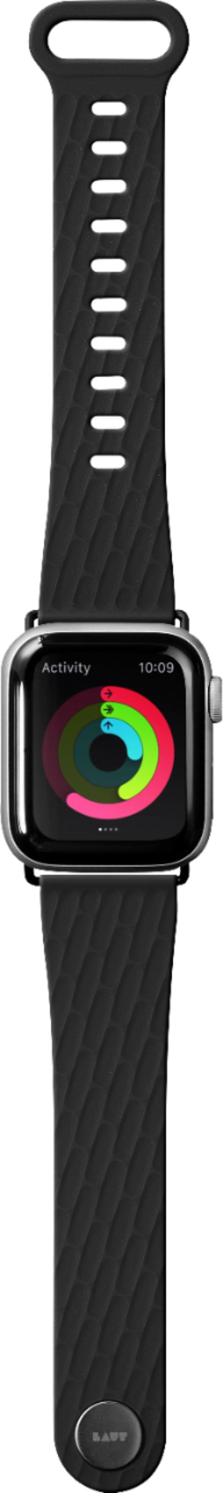 Left View: LAUT - Active 2.0 Watch Band for Apple Watch 42mm, 44mm and Series 7, 45mm - Black