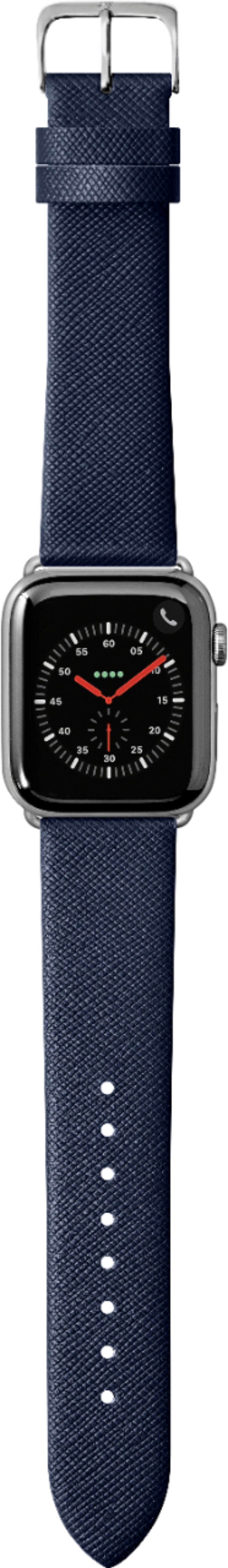 Left View: LAUT - Prestige Band for Apple Watch 42mm, 44mm and Series 7, 45mm - Indigo