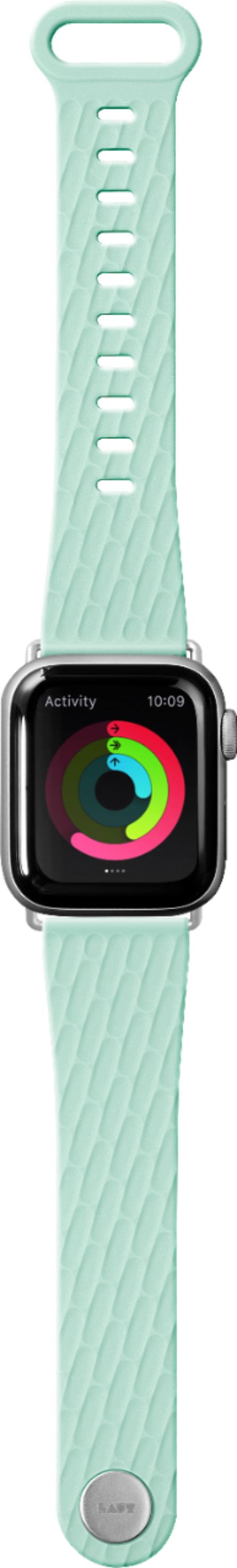 Left View: LAUT - Active 2.0 Watch Band for Apple Watch 42mm, 44mm and Series 7, 45mm - Mint