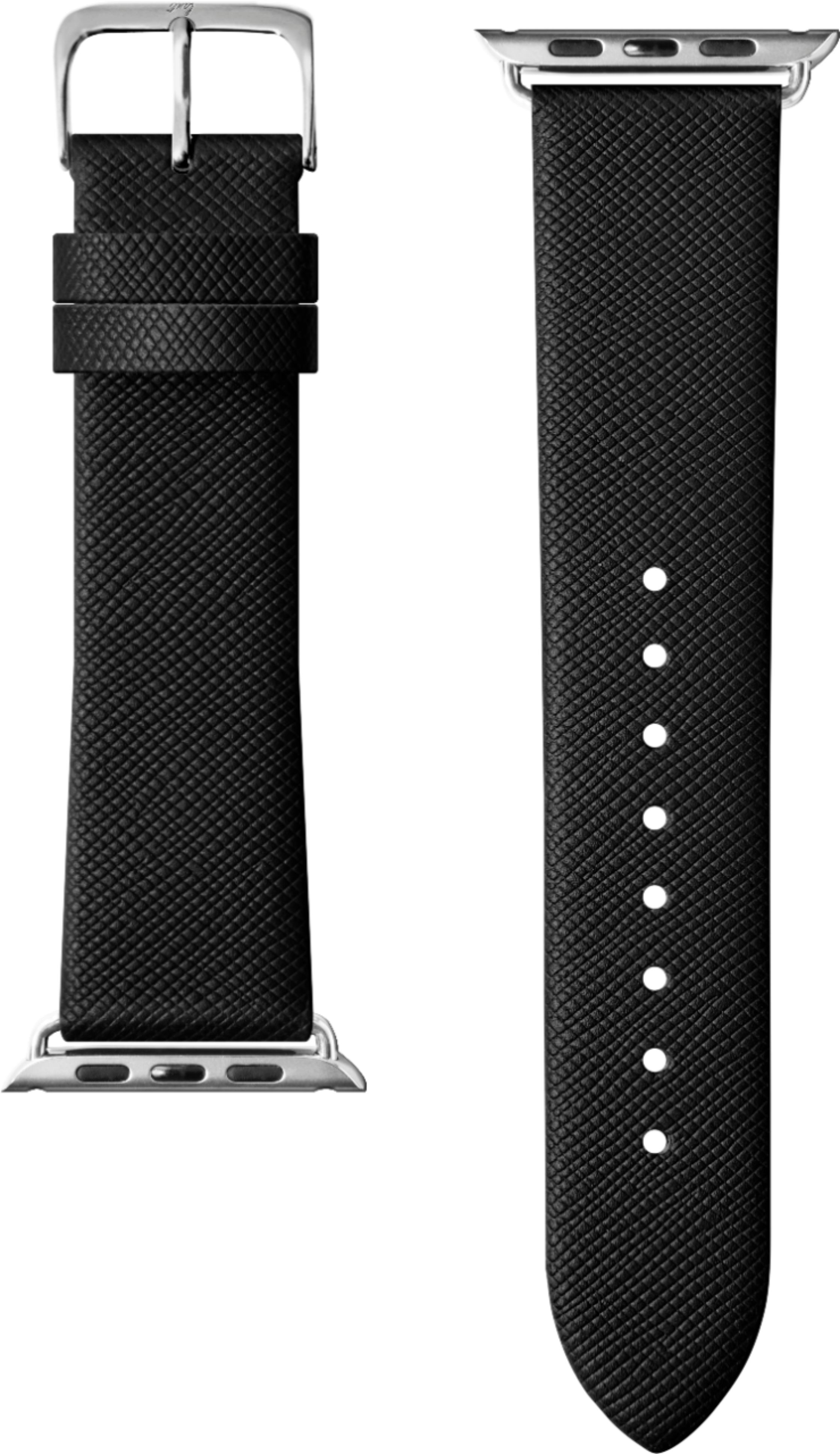 Left View: LAUT - Prestige Band for Apple Watch 42mm, 44mm and Series 7, 45mm - Black