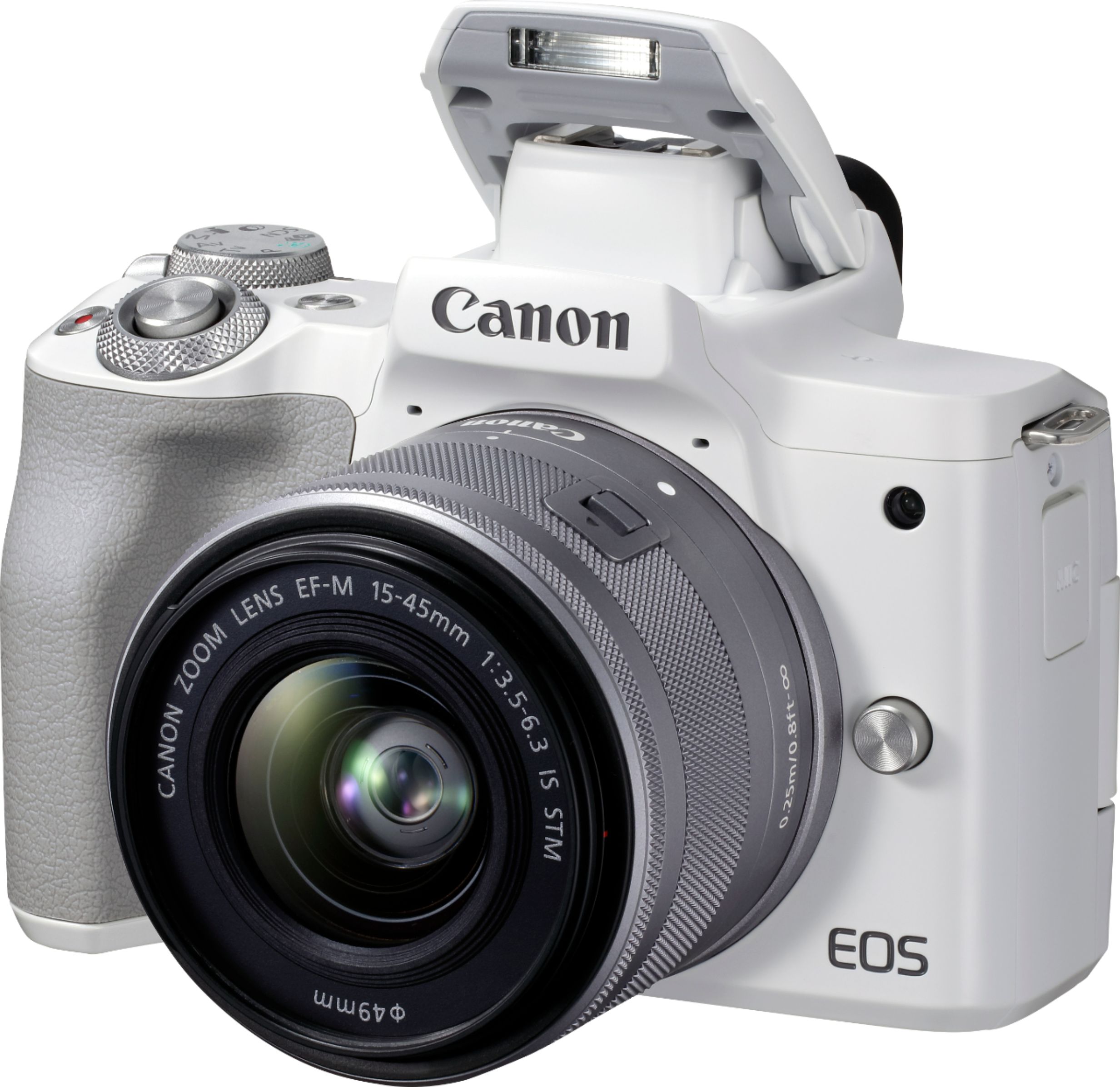 Canon EOS M50 II Mirrorless Camera with EF-M 15-45mm f/3.5-6.3 IS STM Zoom Lens White 4729C004 - Best Buy