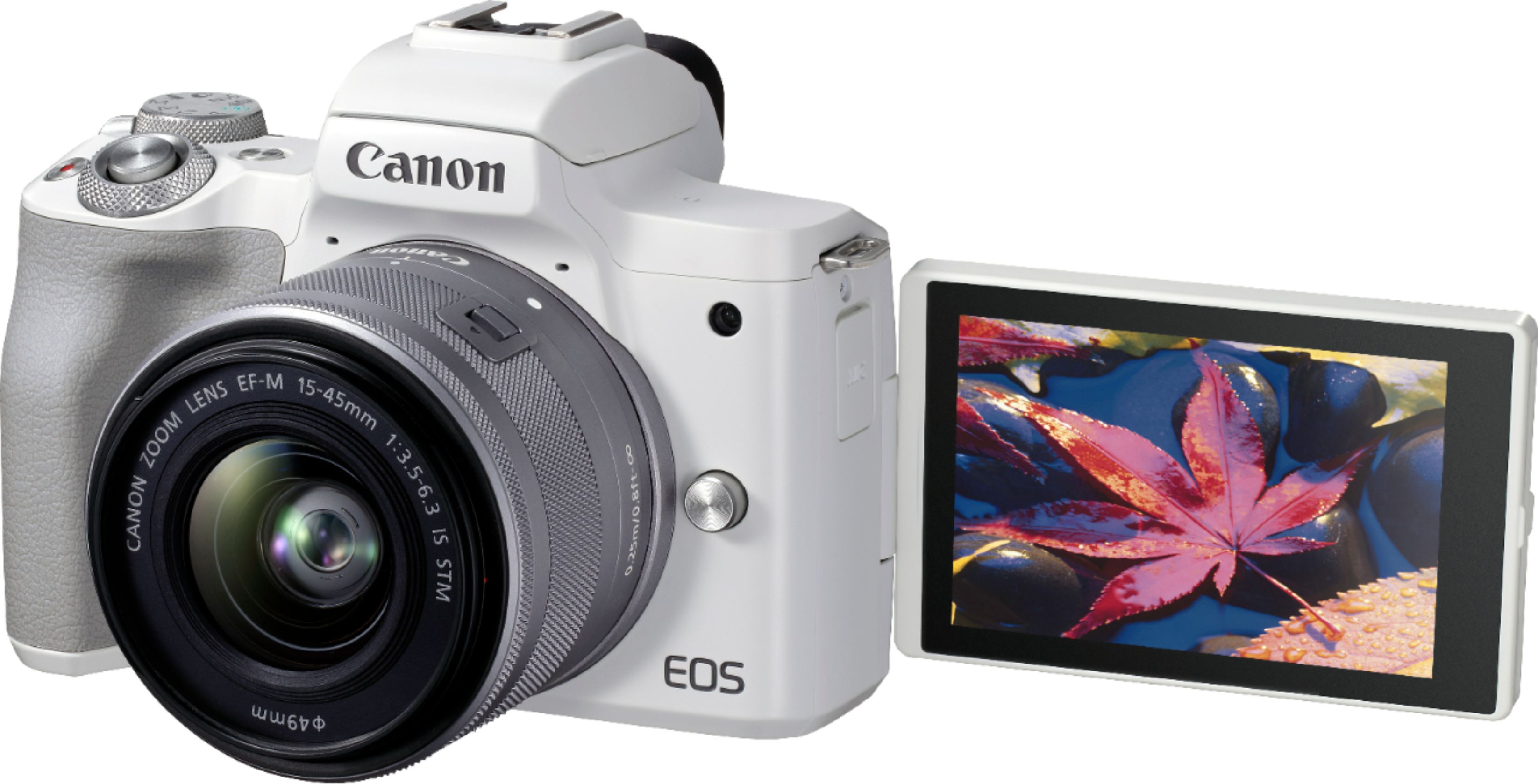 Canon EOS M50 Mark II Mirrorless Camera with EF-M 15-45mm f/3.5-6.3 IS STM  Zoom Lens White 4729C004 - Best Buy