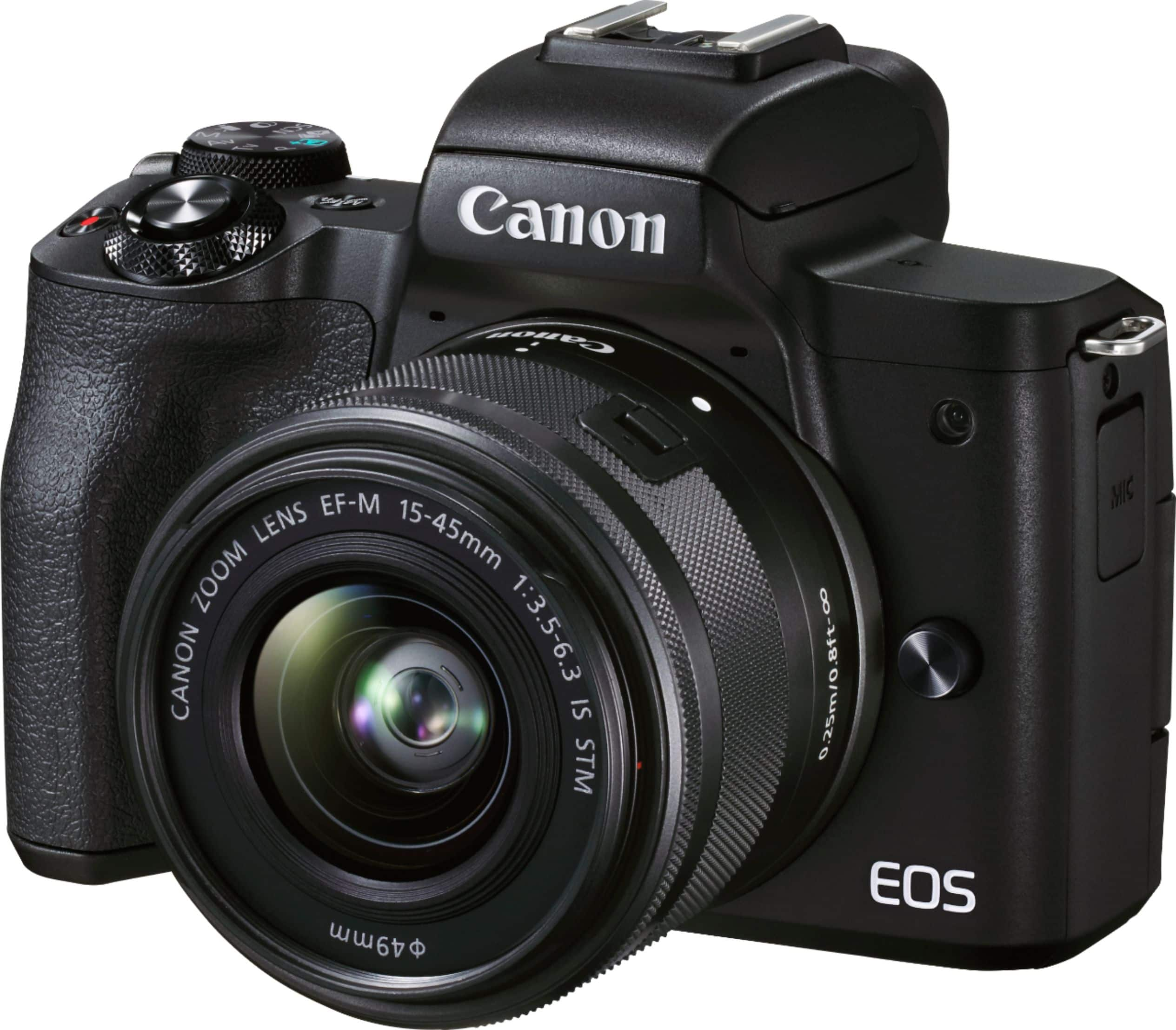 Canon - EOS M50 Mark II Mirrorless Camera with EF-M 15-45mm f/3.5-6.3 IS STM Zoom Lens - Black