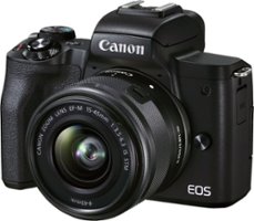 Canon - EOS M50 Mark II Mirrorless Camera with EF-M 15-45mm f/3.5-6.3 IS STM Zoom Lens - Black - Front_Zoom