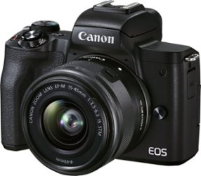 Canon - EOS M50 Mark II Mirrorless Camera with EF-M 15-45mm f/3.5-6.3 IS STM Zoom Lens - Black - Front_Zoom