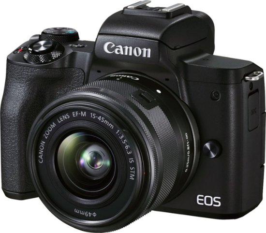 Escalera Medición radio Canon EOS M50 Mark II Mirrorless Camera with EF-M 15-45mm f/3.5-6.3 IS STM  Zoom Lens Black 4728C006 - Best Buy