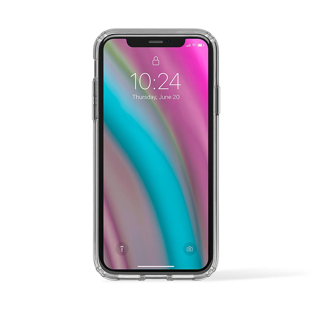 Left View: Nimble - Disc Soft Shell Case for Apple iPhone 11 Pro Max - Clear