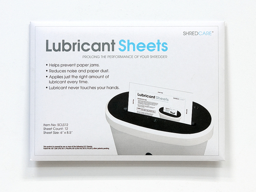 ShredCare Lubricant Sheets 12-pk - white