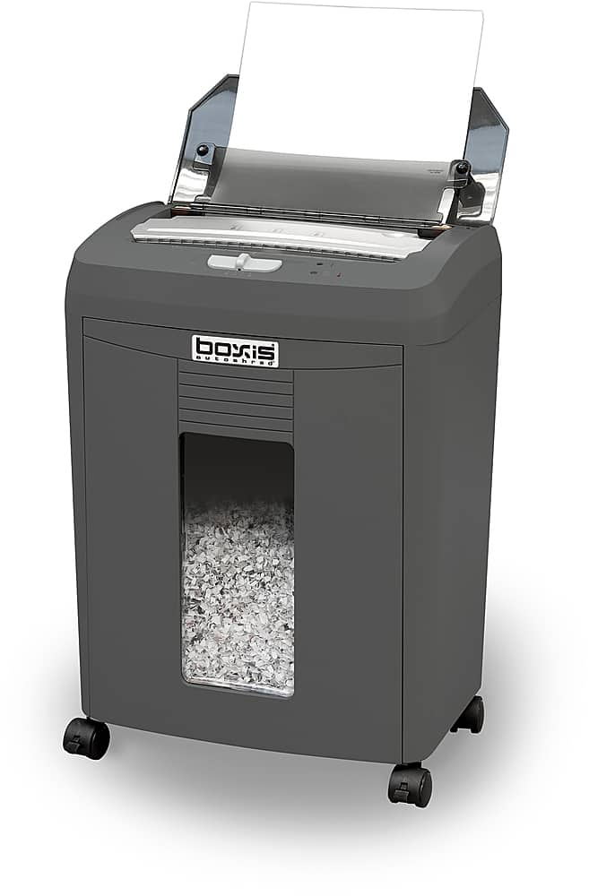 BOXIS Autoshred 90-Sheet Autofeed Microcut Shredder Gray AF90 - Best Buy