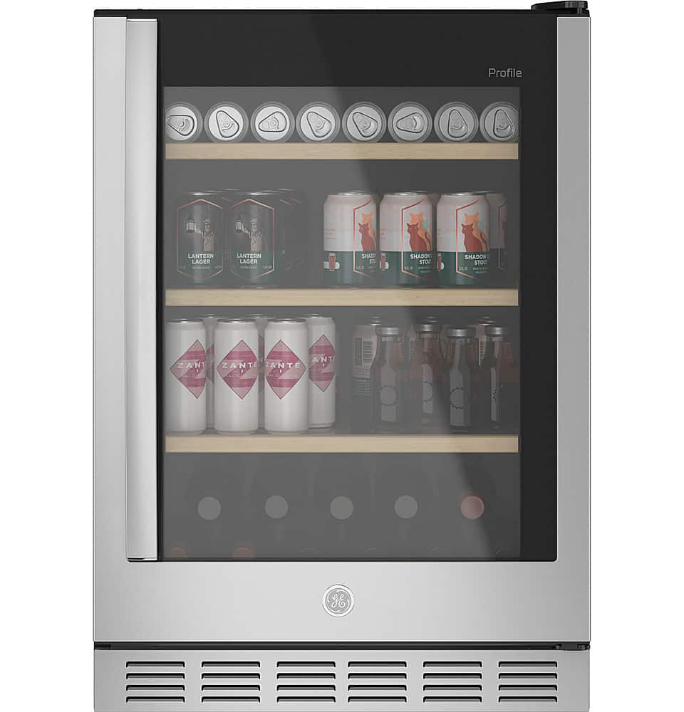 Alt View 12. GE Profile - 155-Can Beverage Center - Stainless Steel.