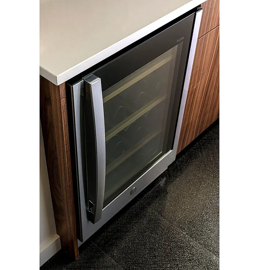 Alt View 16. GE Profile - 155-Can Beverage Center - Stainless Steel.