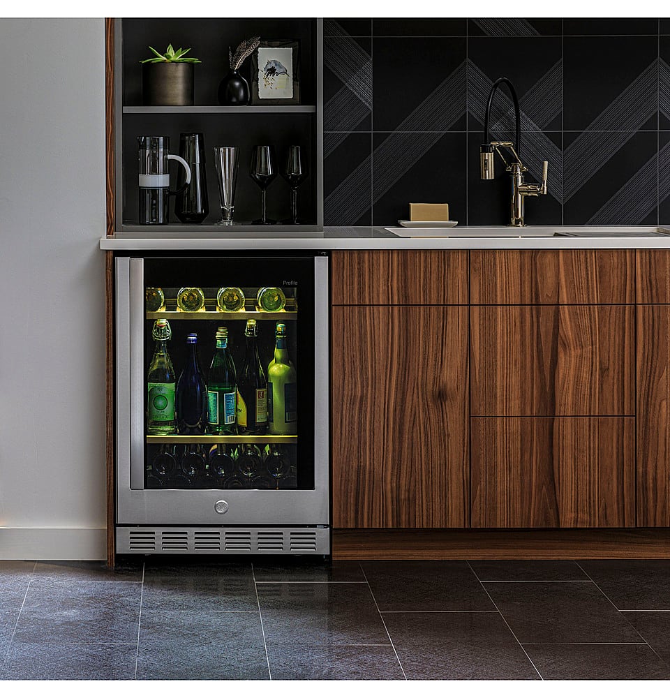 Alt View 19. GE Profile - 155-Can Beverage Center - Stainless Steel.