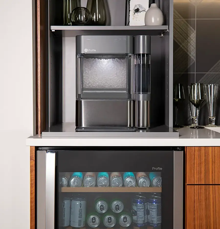 Alt View 22. GE Profile - 155-Can Beverage Center - Stainless Steel.