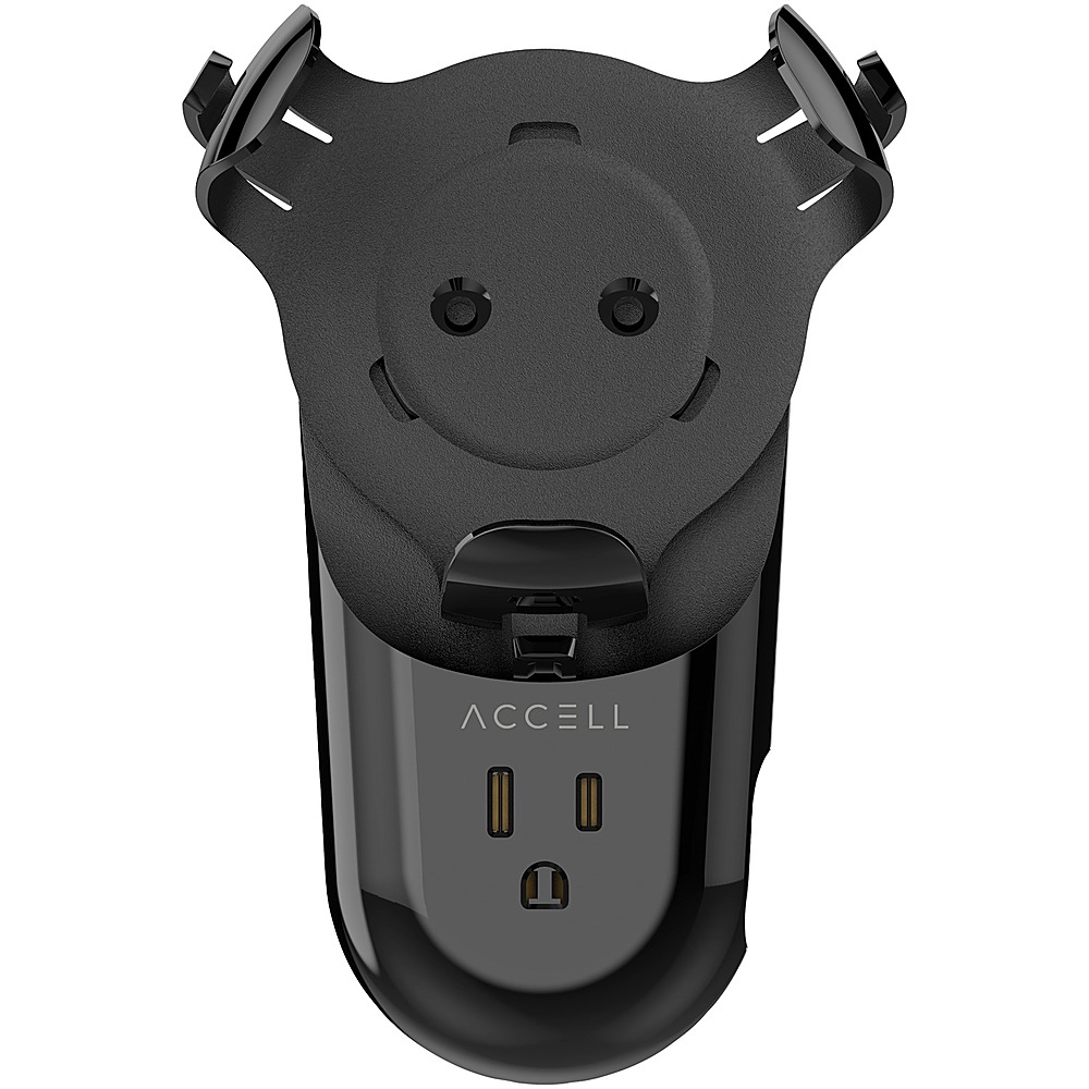 Image of Accell - Power Wall Charger with Holder for Amazon Echo Dot 3rd Gen and 2 USB-A Charging Ports - Black