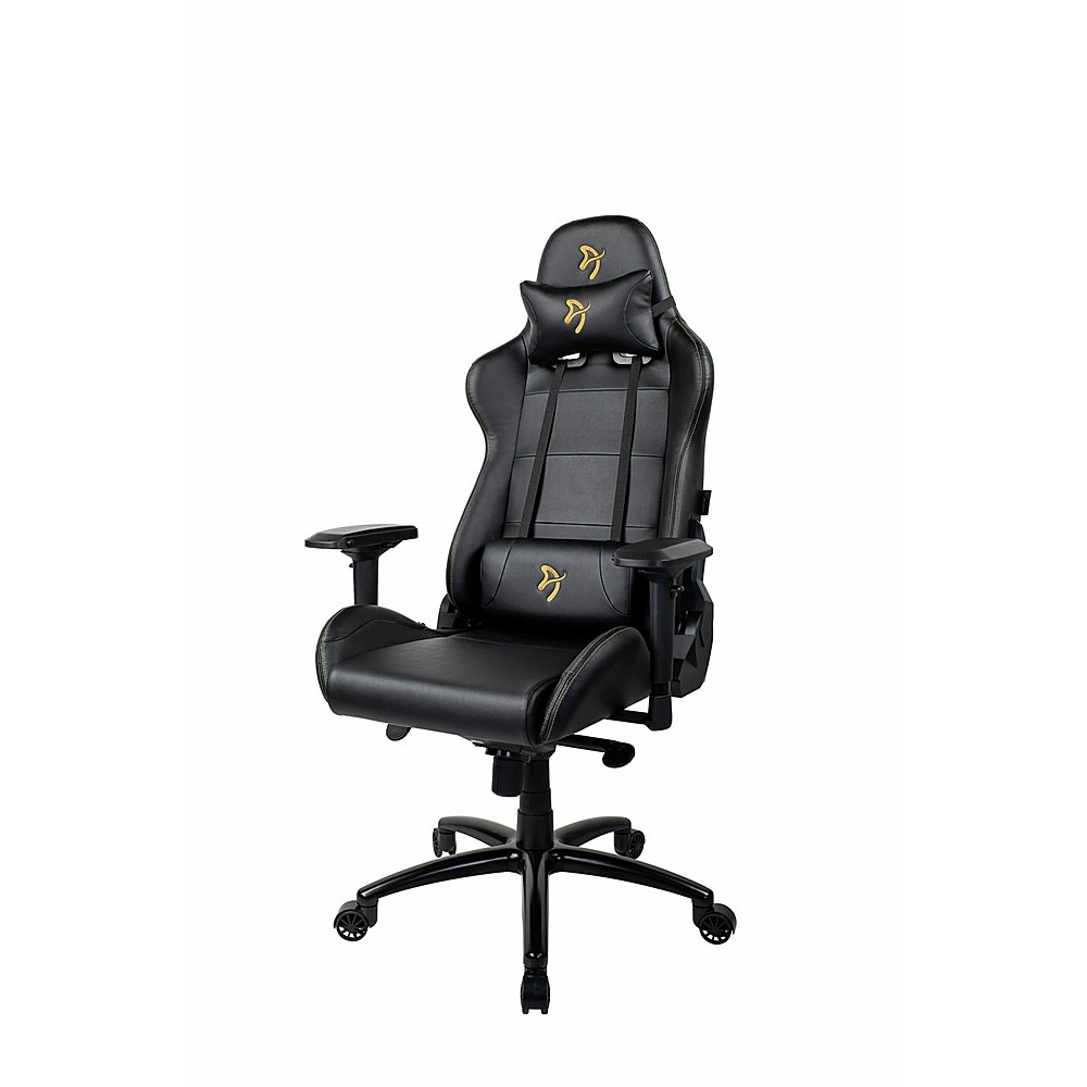 Arozzi - Verona Signature Premium PU Leather Ergonomic Gaming Chair - Black - Gold Accents