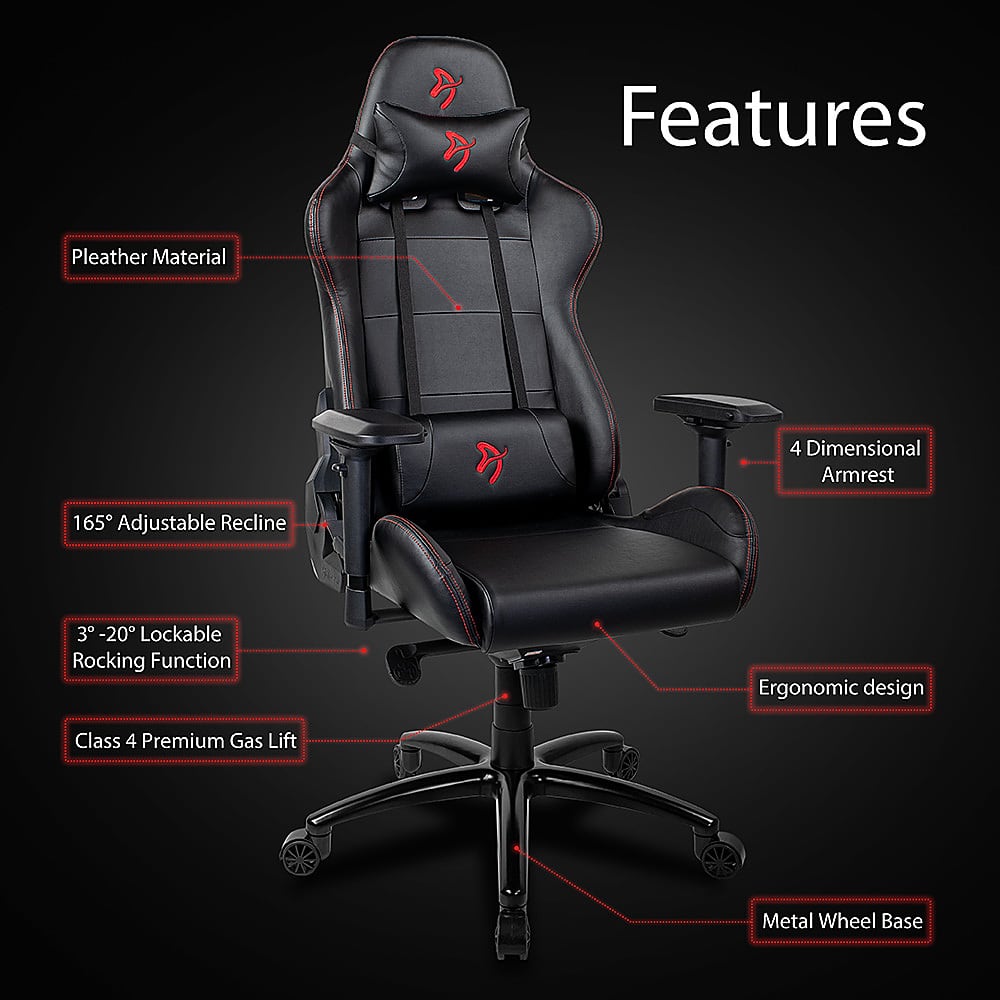 Arozzi Verona Signature Premium PU Leather Ergonomic Gaming Chair Black ...