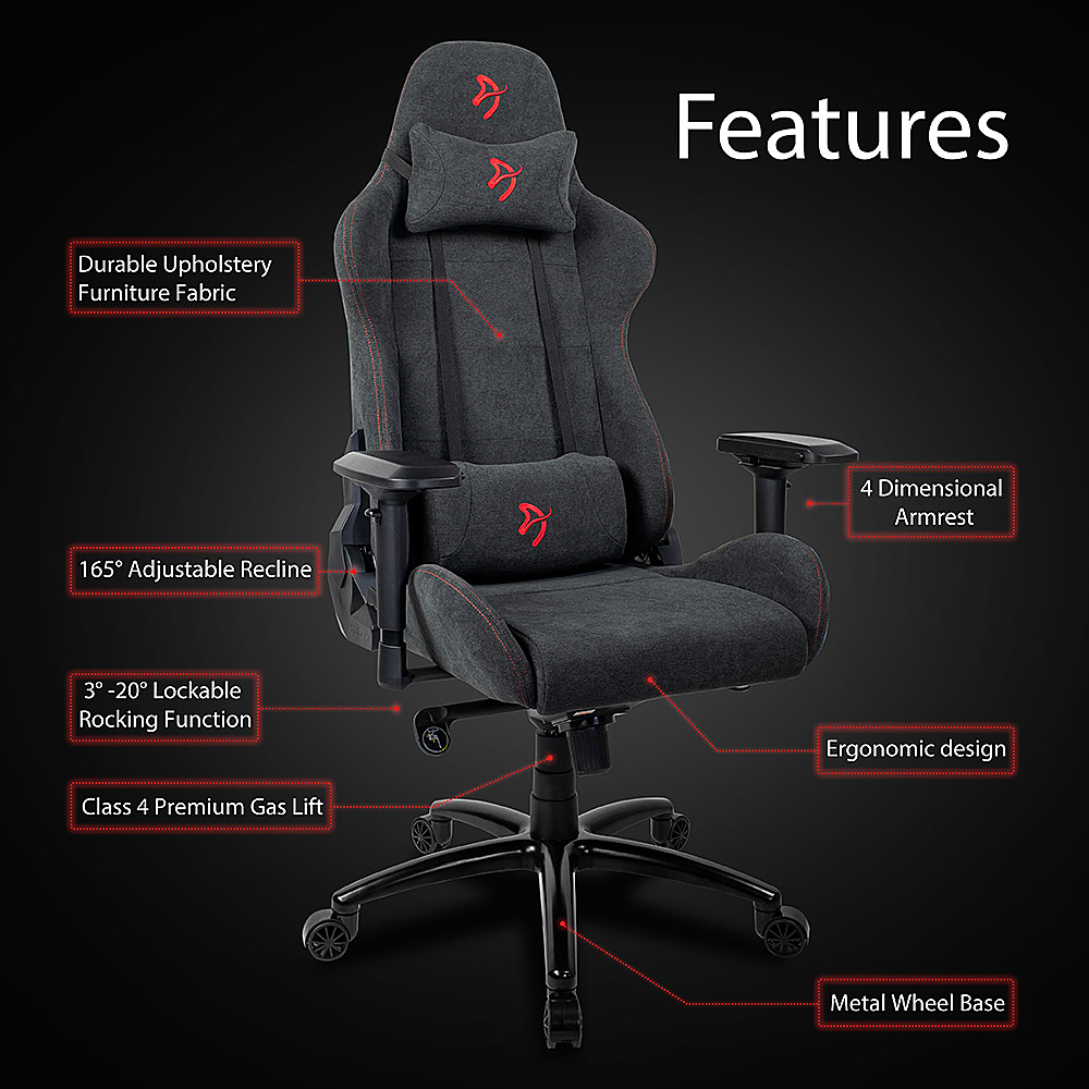 Angle View: Arozzi - Enzo Woven Fabric Office/Gaming Chair - Black