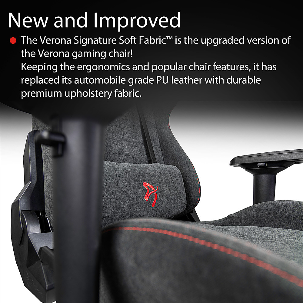 Left View: Arozzi - Enzo Woven Fabric Office/Gaming Chair - Black
