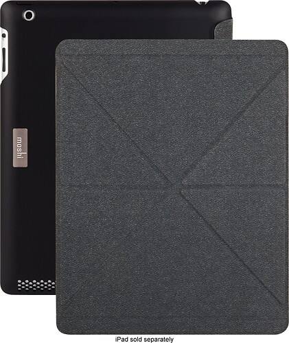Front Standard. Moshi - iGlaze + VersaCover Case for Apple® iPad® 2 and iPad (3rd Generation) - Stealth Black.