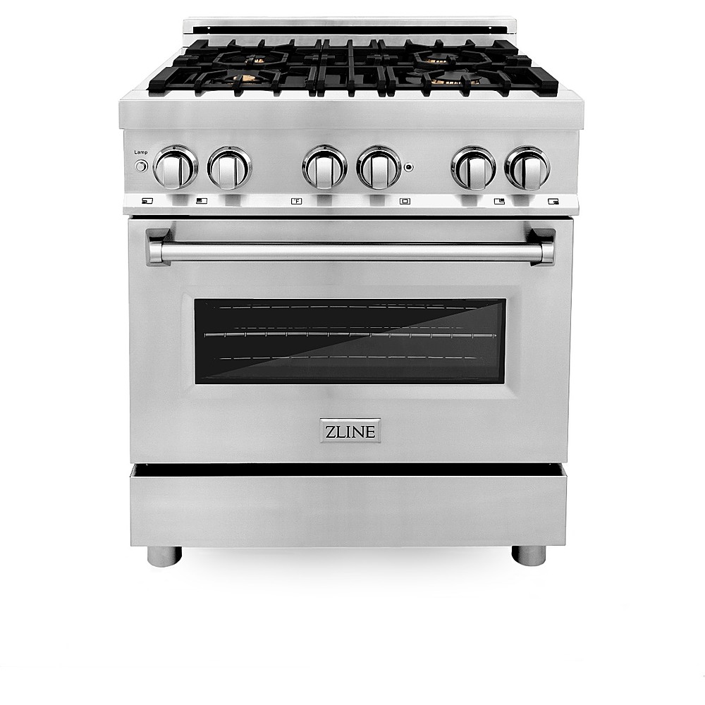 ZLINE 30 4.0 Cu. ft. Dual Fuel Range with GAS Stove and Electric Oven in Stainless Steel (RA30)