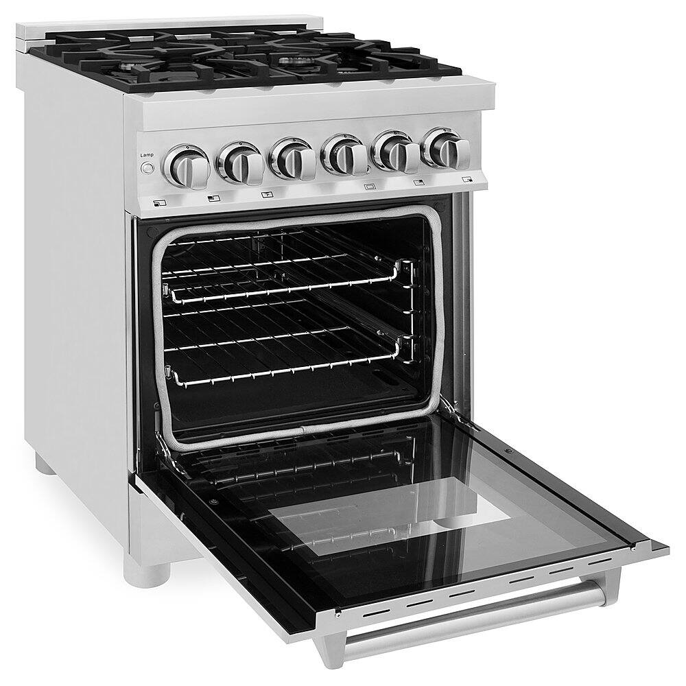 Left View: ZLINE - Professional 2.8 Cu. Ft. Dual Fuel Range - Stainless steel