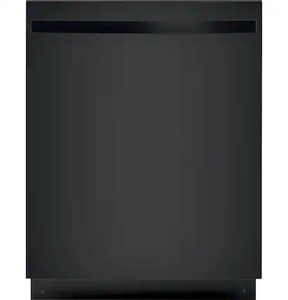 Front. GE - 24" Top Control Built-In Dishwasher with Autosense Cycle, Piranha Food Disposer; 51 dBA - Black.