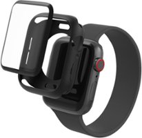 ZAGG - InvisibleShield GlassFusion+ 360 Flexible Hybrid Screen Protector + Bumper for Apple Watch Series 4/5/SE/6 44mm - Black - Angle_Zoom