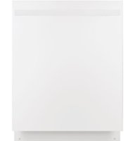 GE - 24" Top Control Built-In Dishwasher with Autosense Cycle, Piranha Food Disposer; 51 dBA - White - Front_Zoom