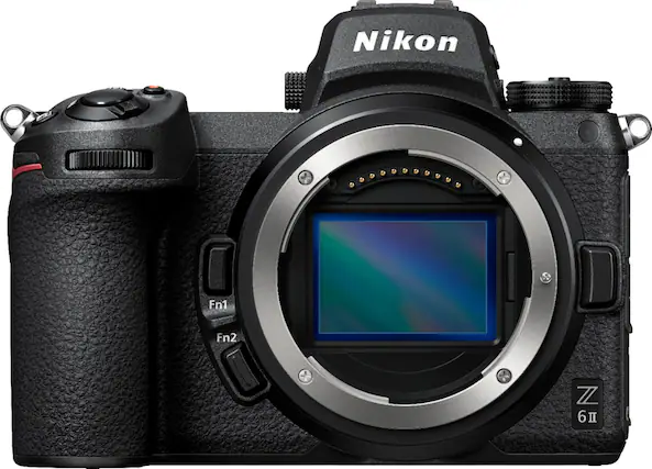 Front. Nikon - Z 6 II 4k Video Mirrorless Camera (Body only) - Black.