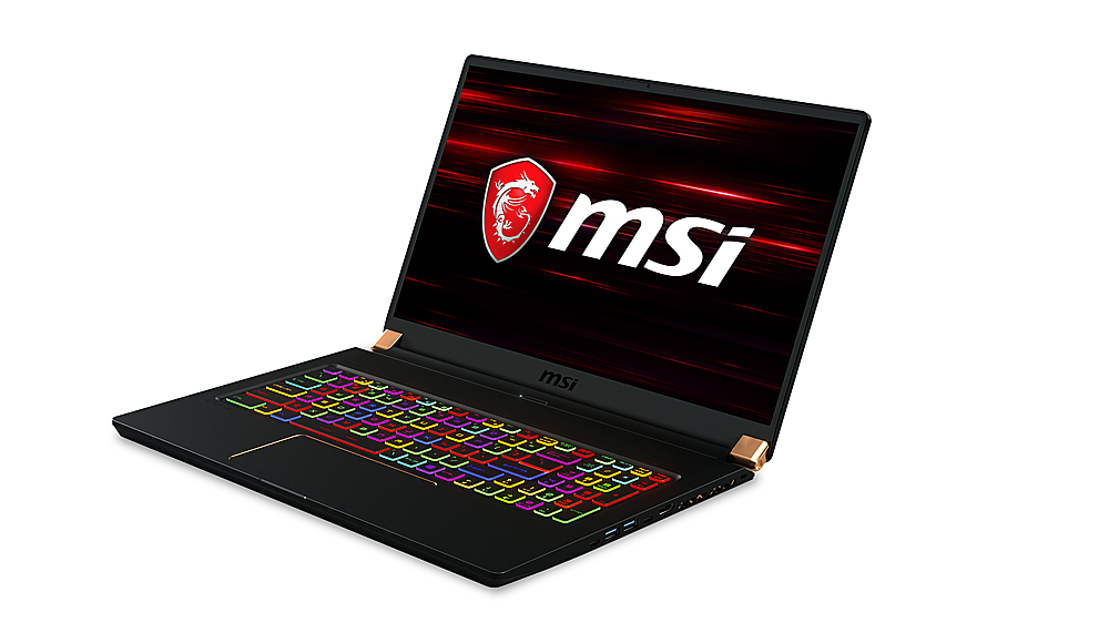 Left View: MSI - Stealth  17.3" Gaming Laptop - i7-10875H - 32GB Memory - NVIDIA GeForce RTX 2070 SUPER Max-Q - 512GB SSD