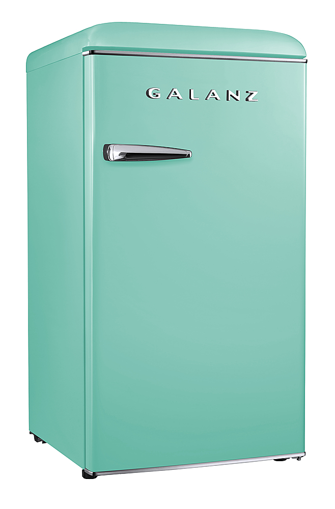 Left View: Galanz - Retro 10 Cu. Ft Top Freezer Refrigerator - Blue