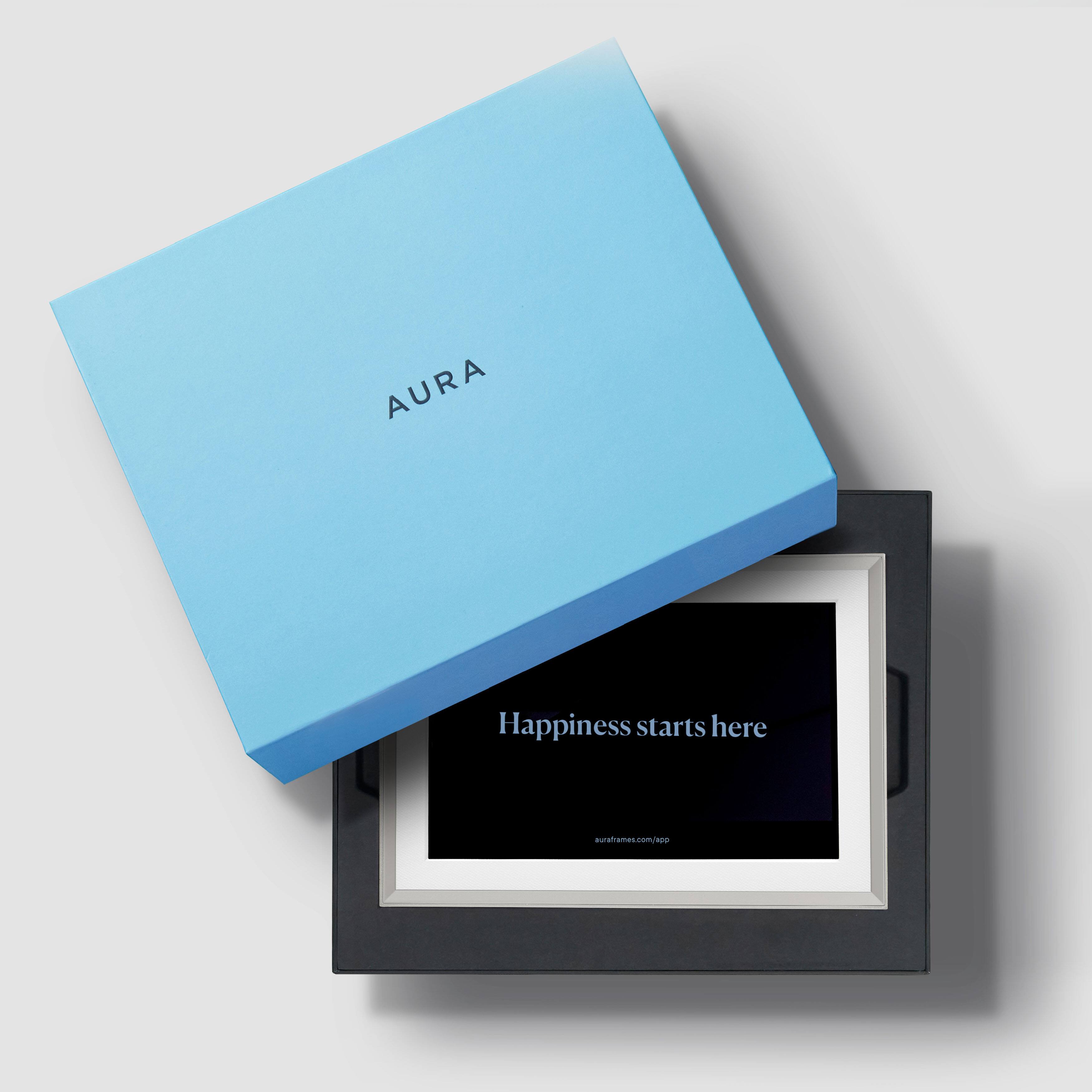 AURA  
Happiness starts here  
auraframes.com/app