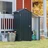 Loheer - Small Metal Garden Shed Waterproof Outdoor Storage Cabinet Lockable Tool Shed with Firewood Rack Brown